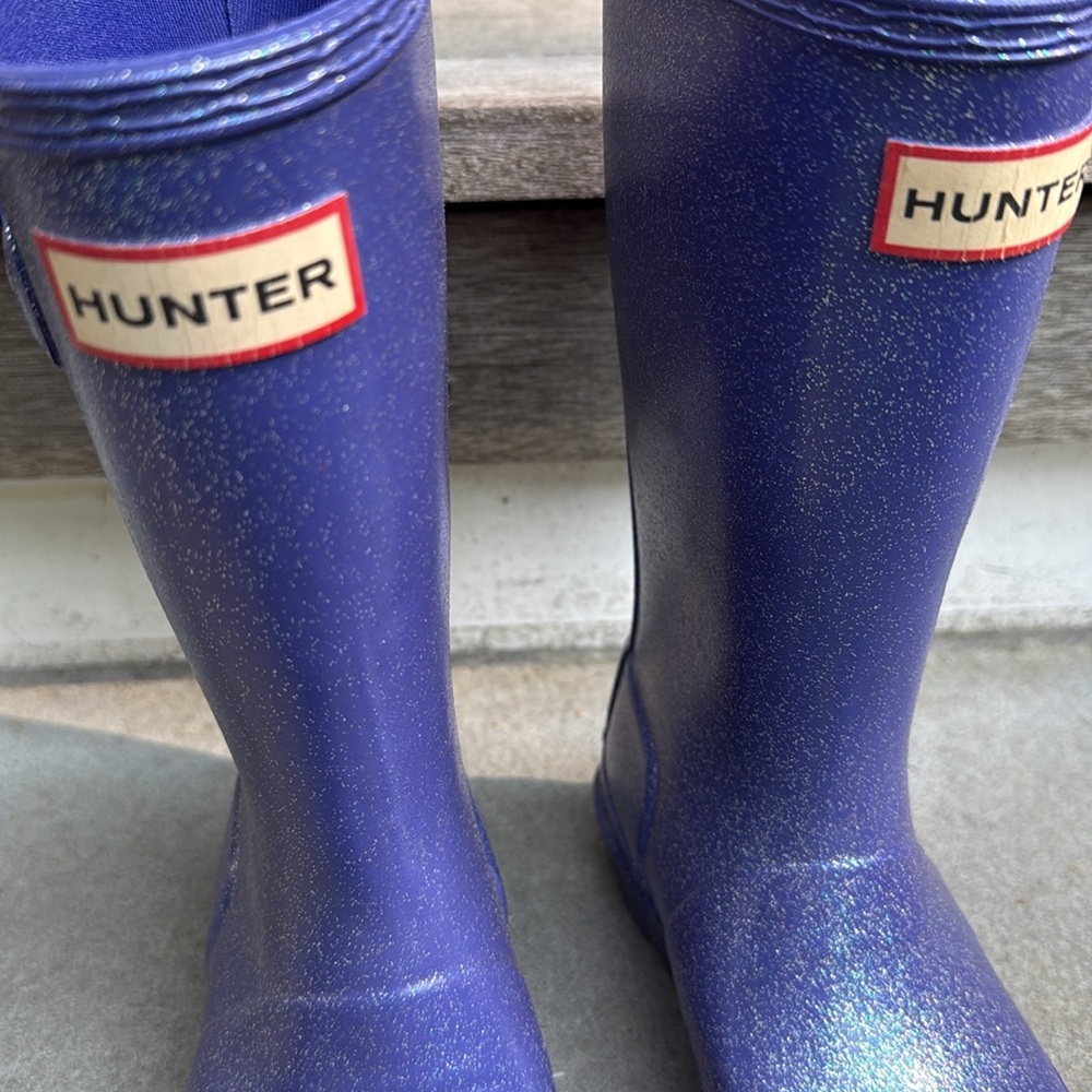 Purple Glitter Hunter Boots Size 13 - Picture 2 of 3